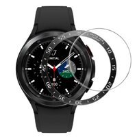 Dành Cho Samsung Galaxy Watch 4 Classic 46mm 42mm Bảo Vệ Màn Hình Kính Cường Lực + Vòng Viền Cho Galaxy Watch4 Bảo Vệ F