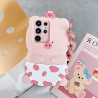 Dành Cho Samsung S20FE S21FE S23FE S24FE S20U S21U S22U S23U S24U S8 S9 S10 S20 S21 S22 S23 S24 PLUS Sang Trọng Độc Đáo Họa Tiết Heo Con Dễ Thương Vỏ Điện Thoại Di Động Silicon Mềm