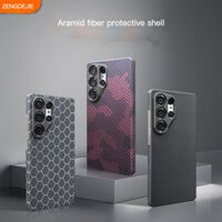 Dành Cho Samsung S25 Ultra Ốp Lưng Kevlar Từ Tính Siêu Mỏng Chống Rơi Aramid Sợi Carbon Bìa Cứng