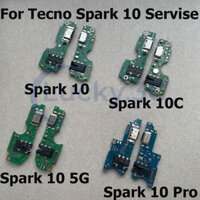 Dành Cho Tecno Spark 10 10C Pro Sạc USB Nhanh Cổng Mic Micro Kết Nối Ban Mềm Cáp Sửa Chữa Phần Cho Spark 10 5G KI5q KI7 KI5k KI5m KI8