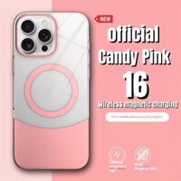 Dành Cho Từ Tính Trong Suốt Nối Ốp Lưng Điện Thoại iPhone 16 Pro Max 11 12 13 14 15 Pro Max Pha Lê Trong Suốt Bìa Cứng Siêu Mỏng Mạ PC Vỏ Bảo Vệ