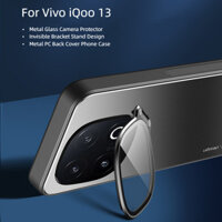 Dành Cho Vivo iQoo 13 12 Pro 12 Ốp Lưng Kim Loại Sang Trọng Kính Bảo Vệ Ống Kính Máy Ảnh Giá Đỡ Vô Hình Cứng Chống Sốc Vỏ Điện Thoại