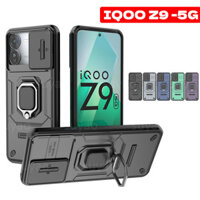 Dành Cho Vivo IQOO 13 Z9 X Turbo + 5G 2024 Vỏ Điện Thoại Giá Đỡ Nhẫn IQOO13 IQOOZ9X IQOOZ9 IQOOZ9Turbo + Cạnh Mềm Giá Đỡ PC Cứng Bảo Vệ Ống Kính Máy Ảnh Ốp Lưng Chống Sốc