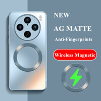 Dành Cho Vivo V40 X100 Ultra X100S X200 Pro IQOO NEO Z9 Turbo Case AG Matte PC Chống Vân Tay Cứng Không Dây Vỏ Từ Tính