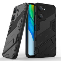 Dành Cho vivo Y03 Y03t Y16 Y18 Y18i Y18e Y22 Y22s Y27 Y28s Y37 Y37m Y35 Y36 Y77t Y78t 5G Punk Armor Chống Sốc Chắc Chắn Cao Su PC Được Trang Bị Chân Đế Vỏ Giá Đỡ