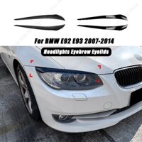 Dành Cho Xe BMW E92 E93 2007-2014 Bóng Đen ABS Nhựa Trước Đèn Pha Lông Mày Mí Mắt Nắp Viền Vỏ Đèn Miếng Dán Phụ Kiện Xe Hơi