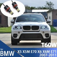 Dành Cho Xe BMW X5 X5M E70 X6 X6M E71 2007-2011 Đèn Ban Ngày 160W / cặp 6000K Màu Trắng DRL LED Đánh Dấu Ánh Sáng Mắt Thiên Thần Bóng Đèn
