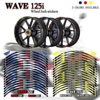 Dành Cho Xe Honda Wave 125i Lốp Cạnh Dán17 Inch / 1 BỘ Phản Quang Xe Máy Vành Miếng Dán Sọc Decal HubTape Phụ Kiện