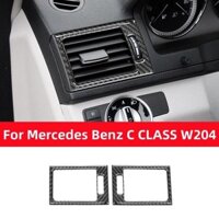 Dành Cho Xe Mercedes Benz C Class W204 2007-13 Phụ Kiện Ô Tô Điều Khiển Trung Tâm Điều Hòa Không Khí Ổ Cắm Trang Trí Khung Sợi Carbon Dán