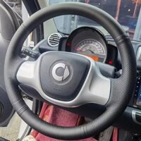 Dành Cho Xe Mercedes-Benz smart 451 Fortwo 2009-2015 Phụ Kiện Ô Tô Khâu Tay Màu Đen Da Thật Chính Hãng Bọc Vô Lăng Ô Tô