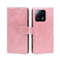Dành cho Xiaomi 13 Pro Calf Texture Buckle Flip Leather Case (Vàng hồng)