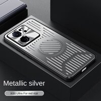 Dành Cho Xiaomi Mi 14 13 13T 12t Pro poco x6 f6 f5 redmi k70 k70e k60 k60e k50 ultra Ốp Lưng Nam Châm Cứng Hợp Kim Nhôm Ốp Lưng Bảo Vệ Tản Nhiệt Làm Mát Vỏ Điện Thoại