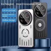 Dành Cho Xiaomi Mi 15 Ultra 14 13 13t pro poco f6 f5 remmi k80 k70 k60 Ốp điện thoại Kim Loại Cứng Tản Nhiệt Nam Châm Sạc Không Dây Mặt Sau Hương Liệu Cho Xiaomi Mi15 Ultra