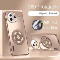 Dành Cho Xiaomi POCO f7 ultra F6 f7 pro Ốp điện thoại Cứng AG Matte Với Vòng 360 Nam Châm Sạc Không Dây Vỏ Bảo Vệ Mặt Sau Cho redmi k80 K70 pro Shell