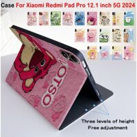 Dành Cho Xiaomi Redmi Pad Pro 12.1 inch 5G 2024 Da PU Chất Lượng Cao Chống Sốc Đứng Lật Xiaomi POCO Pad Pro 12.1 Tranh Thời Trang Có Khe Cắm Bút Máy Tính Bảng