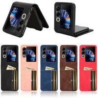 Dành Cho ZTE Nubia Flip 2 Flip2 5G Ốp Lưng ZTE Nubia Flip 2 A404ZT Da Nhiều Khe Cắm Thẻ Điện Thoại Di Động Ví