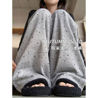 [Dành riêng cho Đông Nam Á] Quần gạo nếp chấm bi nữ quần âu phong cách lười rộng rãi mẫu mới xuân thu quần ống rộng tôn dáng gầy