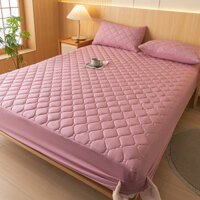 Dành Riêng Cho Ga Trải Giường Chần Bông Chống Thấm Nước Đã Giặt, Ga Trải Giường Bọc Bảo Vệ Toàn Bộ 360 Độ Màu Trơn
