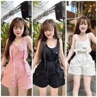 [Dani Clothing] ❤️Hình thật ❤️ Yếm quần cộc jean nữ chất kaki rút dây phía 2 bên eo, túi hộp cute - G0L