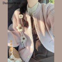 DannieWan Áo Len áo khoác cardigan Popular Dễ thương Trendy Xu hướng WMY2390HGP 52Z231225