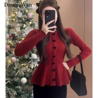DannieWan Áo len kiểu Áo Len nữ Áo khoác cardigan xu hướng Korean Comfortable Xu hướng WMY24102O2 2Z240108