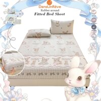 Dansunreve loli gấu / thỏ thiết kế trang bị ga trải giường singe cao su hoạt hình xung quanh tấm bảo vệ nệm
