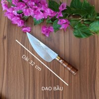 Dao bầu dao phóng lợn thép trắng không gỉ khắc rồng