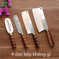 Dao bếp bộ 4  dao bào  thép nhật không gỉ sét, bao sắc bén, chất lương,( Giảm 30%)