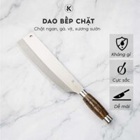 Dao bếp chặt - thép trắng Nhật kháng gỉ, giữ sắc lâu, cán gỗ hương chắc tay, Ka Dao - Dao làng nghề Việt