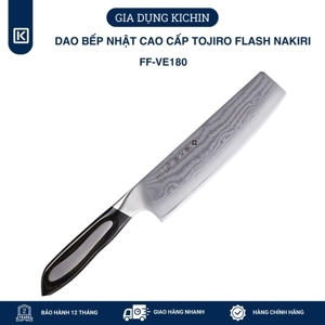 Dao bếp Nhật cao cấp Tojiro Flash 63 lớp Damascus VG10 Nakiri FF-VE180