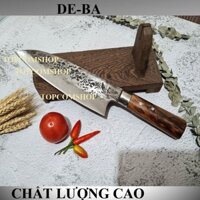Dao bếp phúc sen,dao thái chặt deba không rỉ, mặt dập chìm hoa văn vân đá,cán gỗ cẩm chỉ - hàng chính hãng-N49 NT16