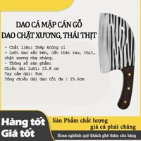 Dao Cá Mập Cán Gỗ - Dao Nhật Chặt Xương Thái Thịt Lưỡi Thép Không Rỉ