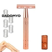 Dao cạo an toàn hai cạnh DADOMYD, 5 lưỡi dao cạo nữ Tẩy lông Phụ nữ Dao cạo râu, Máy cạo râu thủ công có thể tái sử dụng