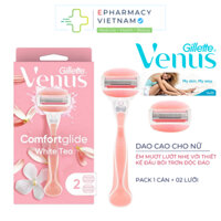 Dao Cạo Gillette Venus Comfortglide White Tea Hoa Trà Trắng (1 Cán + 2 Lưỡi)
