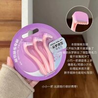 Dao cạo nữ, dao cạo bikini Dao tẩy lông bikini DomonDolly mini 3 món [Có lưới bảo vệ]