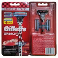 Dao cạo râu 3 lưỡi Gillette Mach 3+ Red (1 tay cầm và 3 đầu cạo)