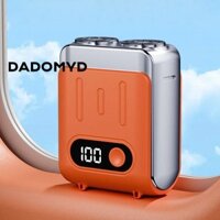 Dao cạo râu bỏ túi DADOMYD, Thiết kế vali du lịch Máy cạo râu điện nam chống nước, Máy cắt tỉa râu râu hai đầu Mini Type-C di động