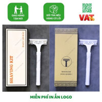 Dao cạo râu dùng 1 lần, 100 bộ trắng sứ, lưỡi kép sắc bén đóng hộp giấy kraft cao cấp, thân thiện với môi trường