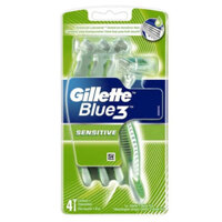 Dao Cạo Râu Gillette Blue 3 Sensitive 3 Lưỡi (4 Cây) Blue 3 Sensitive