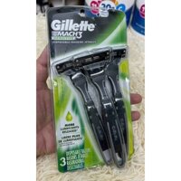 🪒Dao cạo râu Gillette Mach3 Sensitive Disposable Razors(set/3c) của Mỹ 🇺🇸
