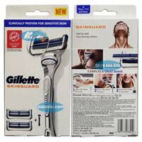 Dao cạo râu Gillette SkinGuard cho da nhạy cảm (1 tay cầm và 2 đầu cạo)