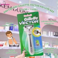 Dao Cạo Râu Gillette Vector Hai Lưỡi Kép (1 Cán + 1 Lưỡi) Vector Men's Razor