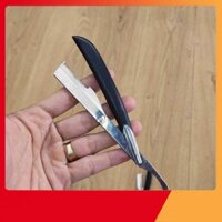 Dao Cạo Râu Tóc Mặt Tỉa Chân Mày Cán Gỗ Sơn Đen Bọc Thép Đa Năng Tặng Kèm 10 Lưỡi Cạo