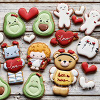 Dao cắt bánh quy phủ kem hình Cupid ngày lễ tình nhân, hình con ong, gấu, trái tim, bơ, khuôn fondant, khuôn bánh, khuôn nướng bánh