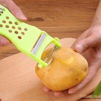 Dao cắt rau củ, dụng cụ gọt vỏ hai đầu, máy xay bằng thép không gỉ, dụng cụ gọt trái cây đa chức năng, dụng cụ gọt nhựa