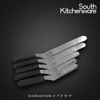 Dao chà láng bánh kem INOX hiệu Con Én cán nhựa đen lưỡi dao cong dài 5 inch