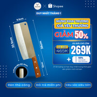 Dao chặt gà, chặt vịt, chặt xương lưỡi dài 23.5cm dày 4 li - Dao Đa Sỹ - thép Nhật trắng không gỉ siêu sắc