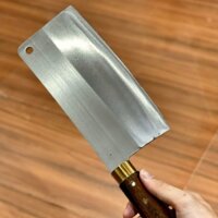 Dao chặt xương Đa Sỹ bằng thép không gỉ ốp cán gỗ bóng 6 lạng