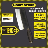 Dao chặt xương Đa sỹ dùng để chặt gà vịt cán gỗ làm từ nhíp xe Nga siêu bền,Chặt đầm tay chắc nịch nặng 700-800g HOKIT16