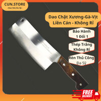 Dao Chặt Xương, Gà, Vịt Thép Trắng Không Rỉ Đa Sỹ 35cm - Can Gỗ Liền,Dùng Cho Nhà Bếp, Bền Đầm Tay